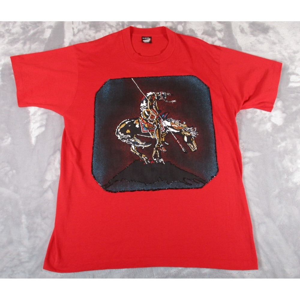 Vtg Screen Stars Best End Of The Trail Native American Graphic T-Shirt Sz XL USA
